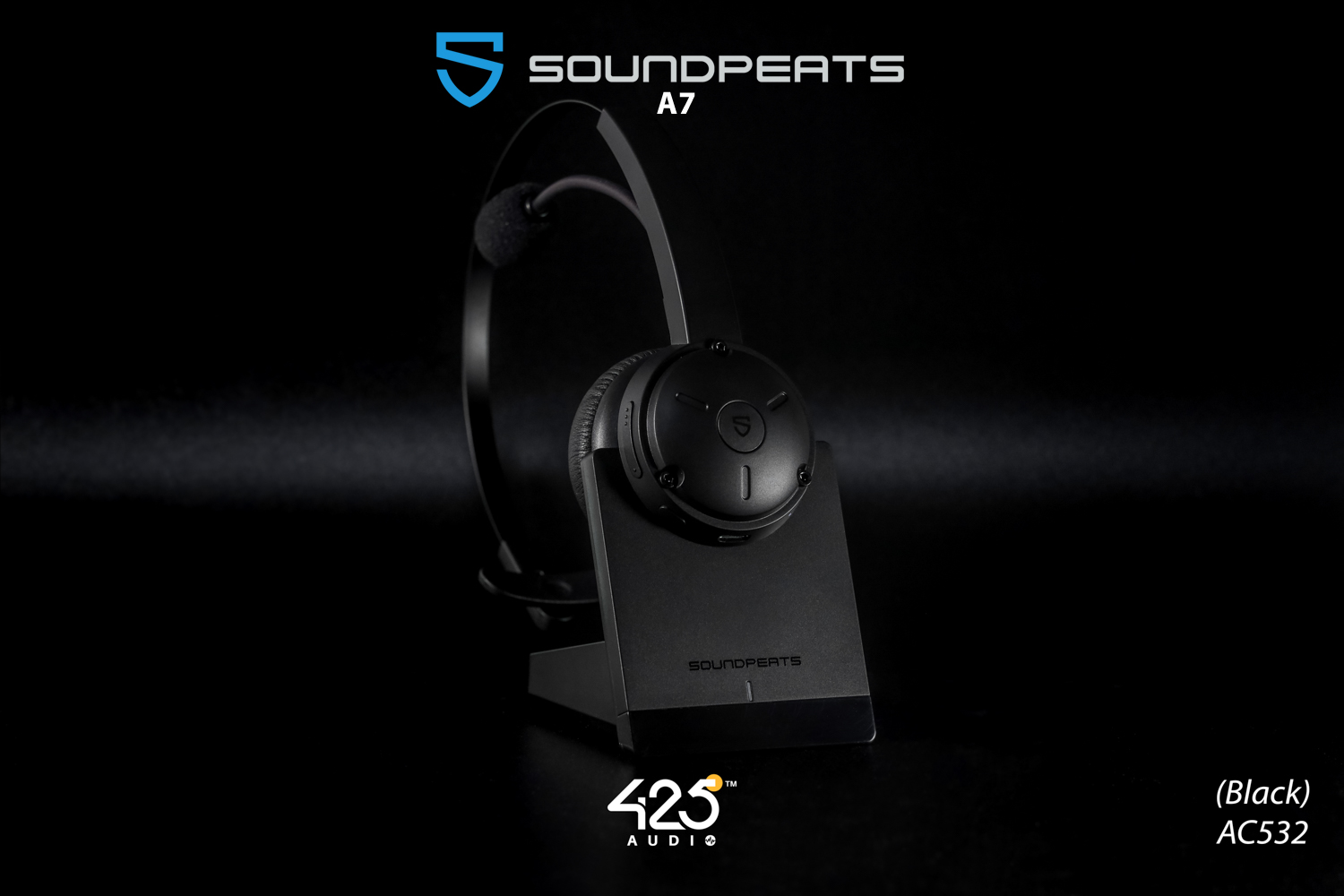 soundpeats a7,mono headset,หูฟังคุยโทรศัพท์,call center,คุยชัด,bluetooth,wireless,black,soundpeats,a7