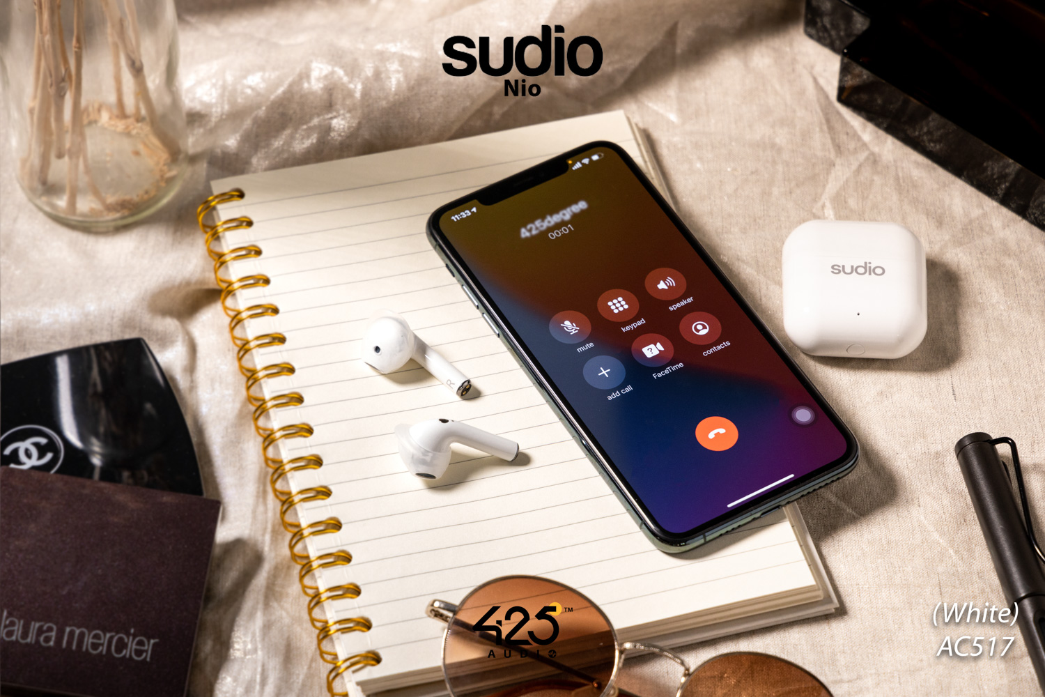 sudio nio,true wireless,earbud,bluetooth 5.0,adaptive dual-mic,คุยโทรศัพท์ชัด,white,black,green,ipx4,หูฟังไร้สาย,คุยโทรศัพท์ชัด