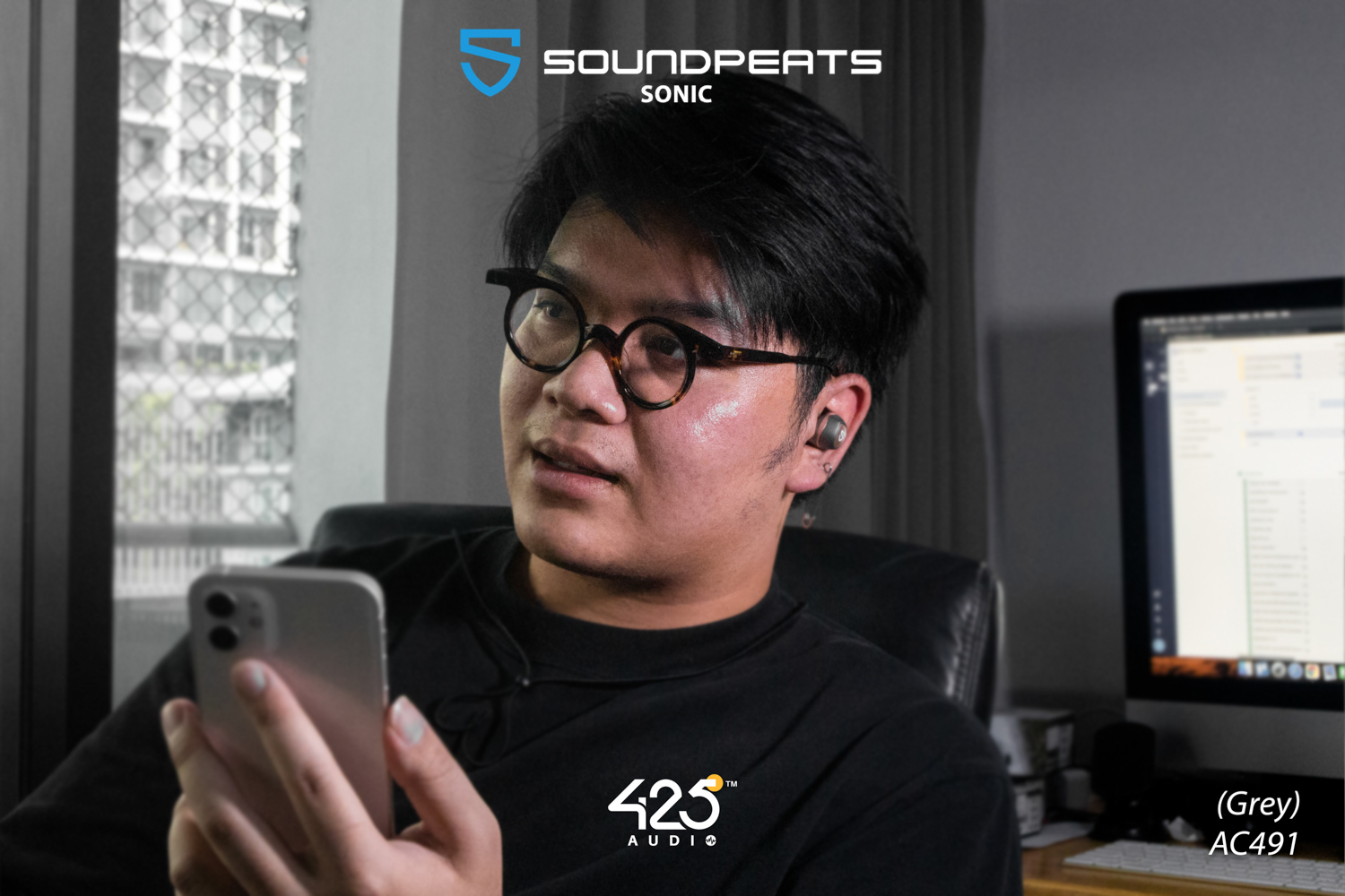soundpeats sonic,soundpeats,bluetooth 5.2,game mode,in-ear,true wireless,เบสหนัก,เสียงดี,เล่นเกมไม่ดีเลย์,กันนํ้า,ipx5,แบตอึด,grey,ios,android