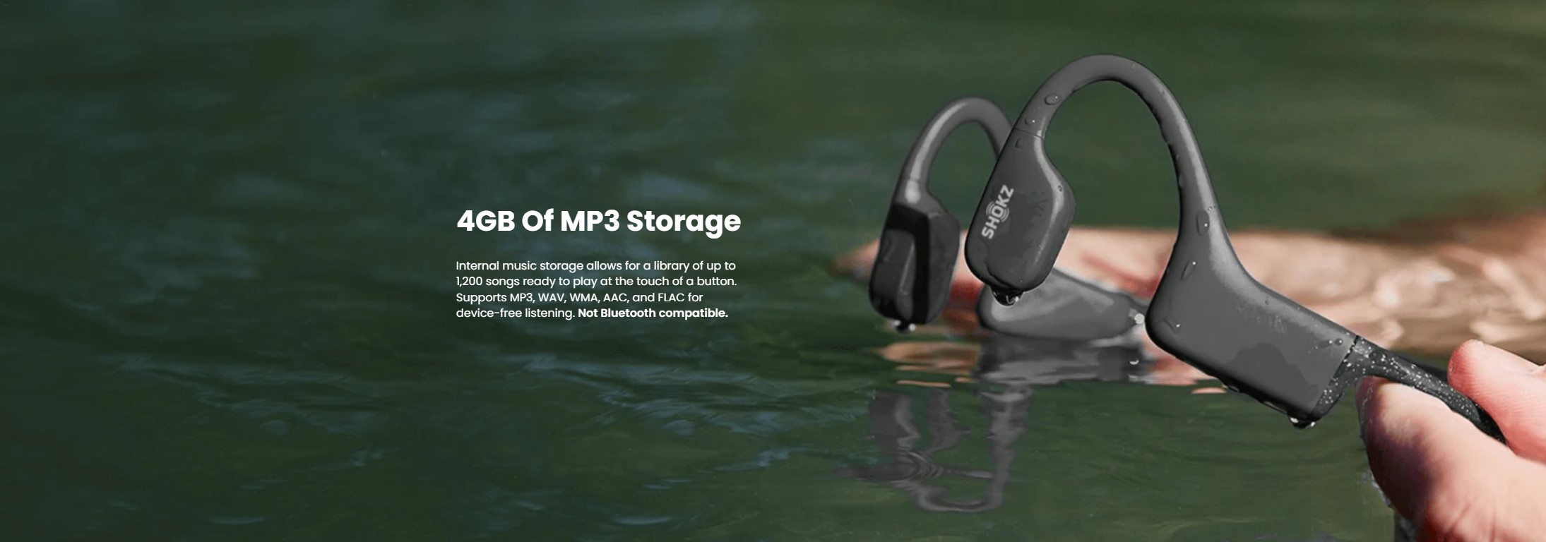 Shokz OpenSwim,หูฟังไร้สาย,ใส่สบาย,หูฟัง MP3,MP3 Headphone,Bone Conduction,Comfort,Openear