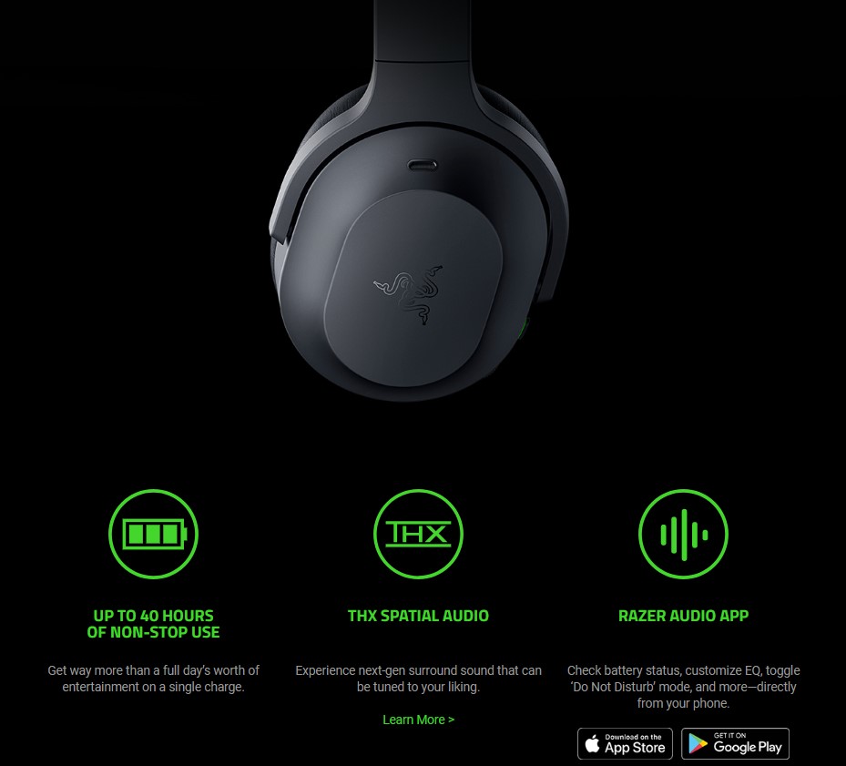 Razer Barracuda Pro Wireless Gaming Headset,Headset,หูฟังไร้สาย,หูฟังเสียงดี,headphones,หูฟังบลูทูธ,หูฟังครอบหู,หูฟังเกมมิ่ง