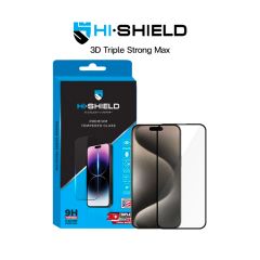 Hishield 3D Triple Strong Max Black - ฟิล์มกระจกแบบเต็มจอ iPhone 15 Pro Max