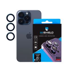 Hishield Aluminium Lens Protector กระจกกันรอยเลนส์กล้อง iPhone 15 Pro / 15 Pro Max - Blue