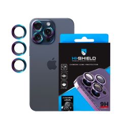 Hishield Aluminium Lens Protector กระจกกันรอยเลนส์กล้อง iPhone 15 Pro / 15 Pro Max - Colorful