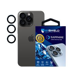 Hishield Sapphire Lens Protector กระจกกันรอยเลนส์กล้อง iPhone 15 Pro / 15 Pro Max - Black