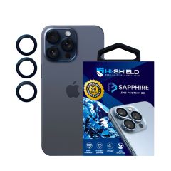 Hishield Sapphire Lens Protector กระจกกันรอยเลนส์กล้อง iPhone 15 Pro / 15 Pro Max - Blue Titatium