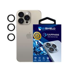 Hishield Sapphire Lens Protector กระจกกันรอยเลนส์กล้อง iPhone 15 Pro / 15 Pro Max - Natural Titanium