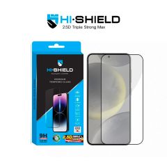 Hishield 2.5D Triple Strong Max กระจกกันรอยเต็มจอแบบใสขอบดำ - Galaxy S24