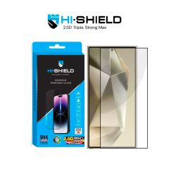 Hishield 2.5D Triple Strong Max กระจกกันรอยเต็มจอแบบใสขอบดำ - Galaxy S24 Ultra