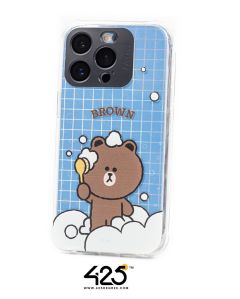 LINE FRIENDS Light Up เคส iPhone 13 Pro - BF Bath Time Brown