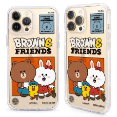 Line Friends Clear Jelly เคส iPhone 13 - Brown&Friends