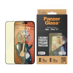 PanzerGlass Ultra Wide Fit Anti-Reflective/Bluelight with Applicator - ฟิล์มกระจกเต็มจอแบบถนอมสายตา iPhone 15 Plus