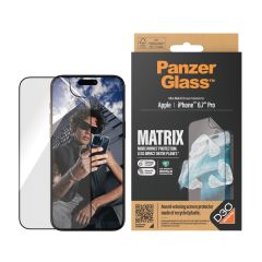 PanzerGlass Ultra Wide Fit Matrix with D3O with Applicator - ฟิล์มกันรอยเต็มจอแบบใส iPhone 15 Pro Max