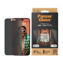 PanzerGlass Ultra Wide Fit Privacy with Applicator - ฟิล์มกระจกเต็มจอแบบ Privacy iPhone 15 Pro Max