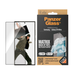 PanzerGlass Ultra Wide Fit Matrix with D3O Screen Protector with Applicator - ฟิล์มกันรอยเต็มจอแบบใสขอบดำ Galaxy S24 Ultra