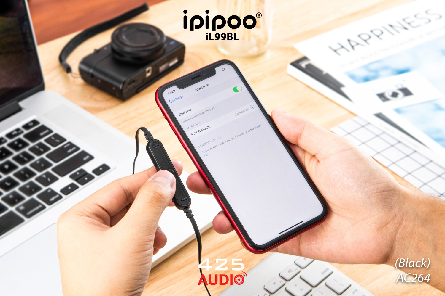 ipipoo,iL99BL,earphone,wireless earphone,bluetooth,bluetooth4.2,comfort,earbuds,smooth,longbattery,exercise,run,fitness,stereocall