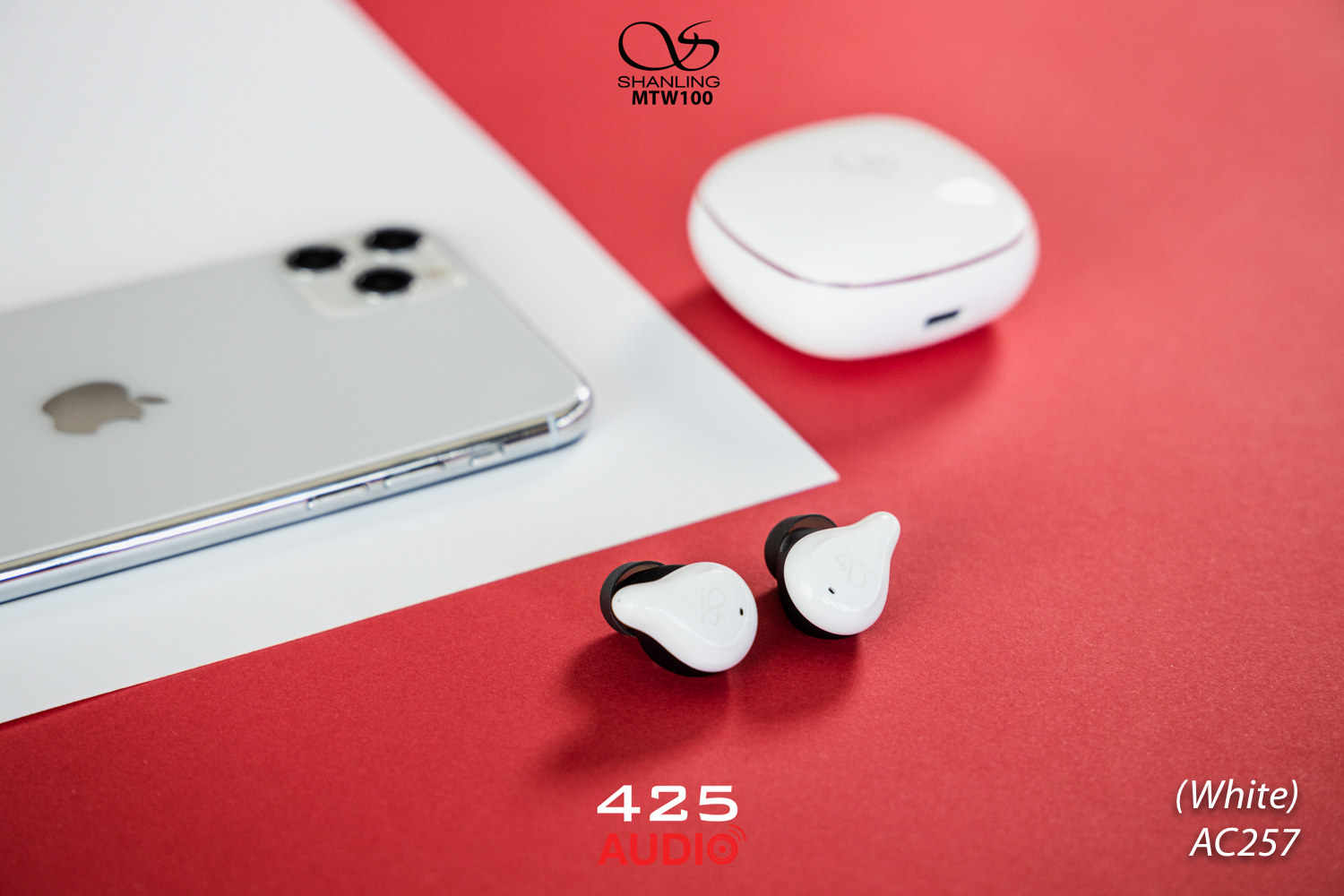 shanling,true wireless,shanling mtw100,white,dynamic driver,graphene,ipx7,ambient sound,in-ear,touch control,long battery life,bass,earphones,bluetooth 5.0
