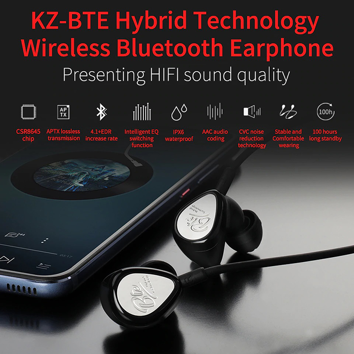 kz,bte,bluetooth,sport,waterproof,sweatproof,in,ear,monitor,earphone,headphone