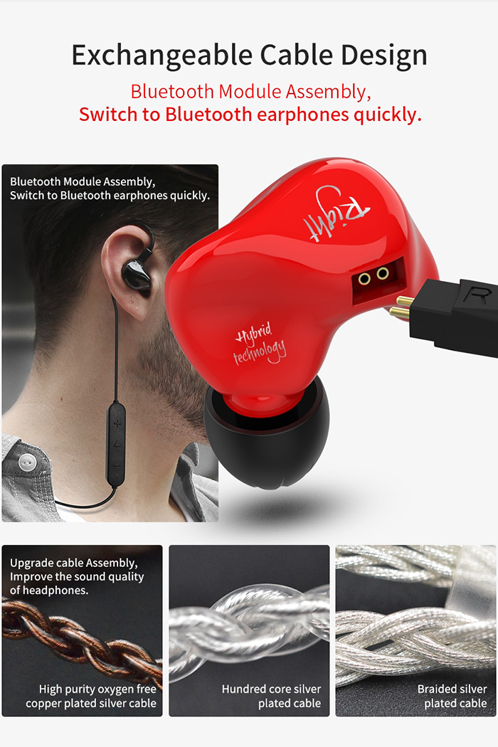 kz,zs4,in,ear,monitor,2,pin,cable,earphone,headphone,music,song