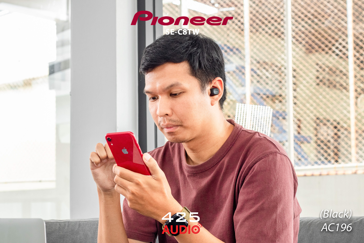 pioneer,c8,true,wireless,earbud,bass,black,japan,mic,in,ear,se,c8tw,ios,android
